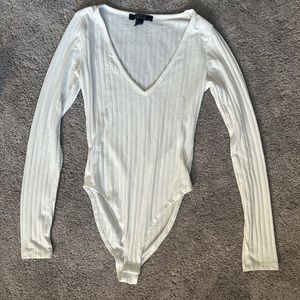 Forever 21 White Long sleeve body suit